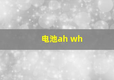 电池ah wh